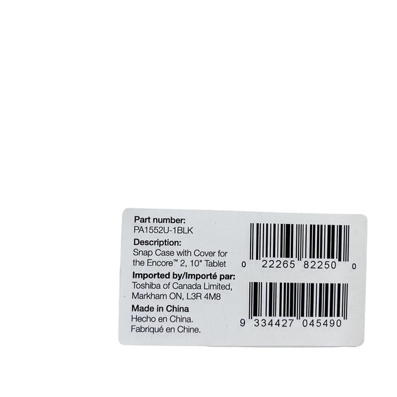 Toshiba Black Snap Case With Cover Encore 2 10" Tablet NIB - Picture 5 of 6